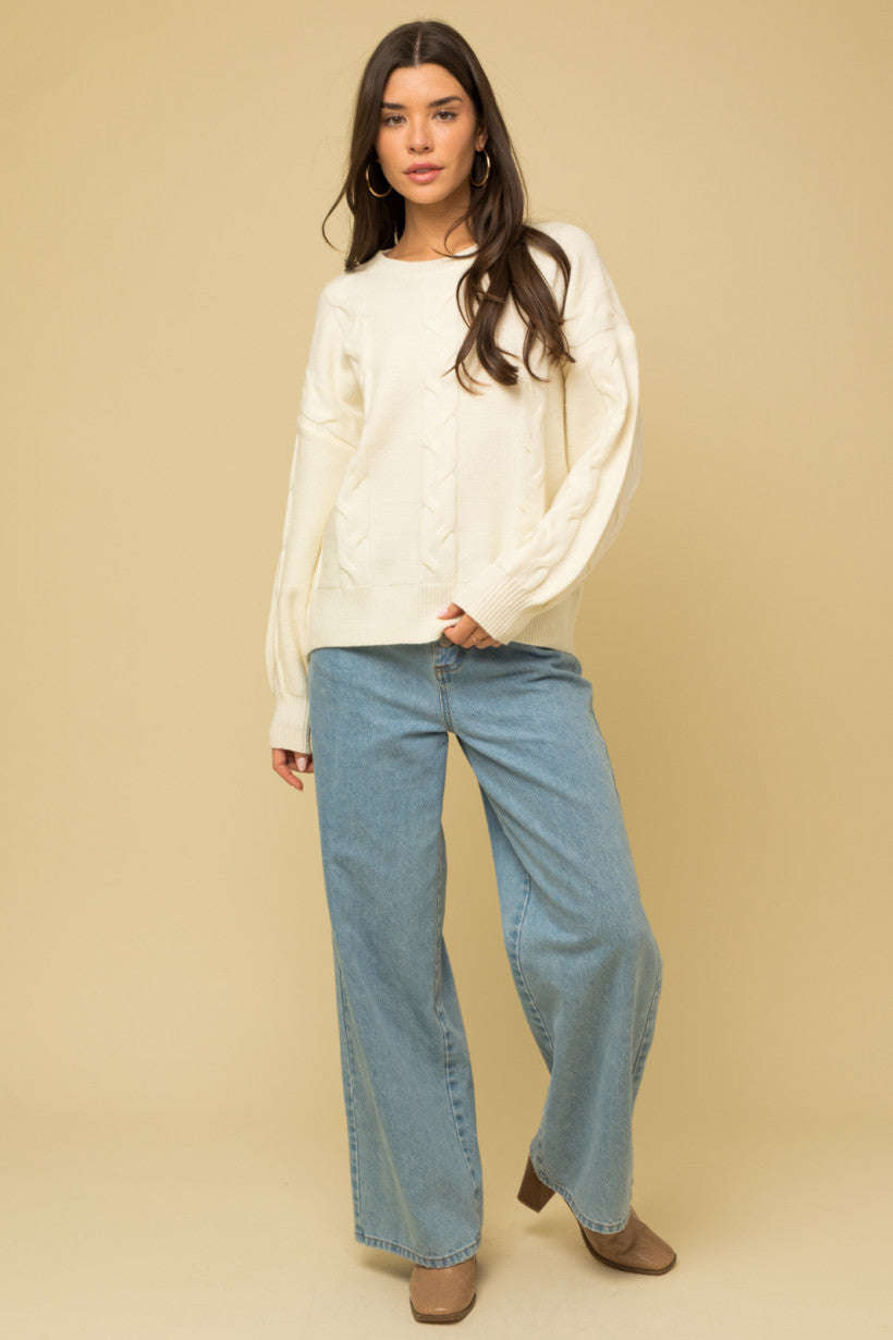 Cream Cable Sweater