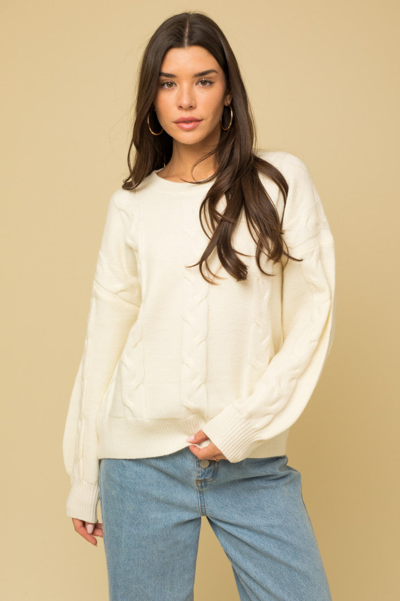 Cream Cable Sweater
