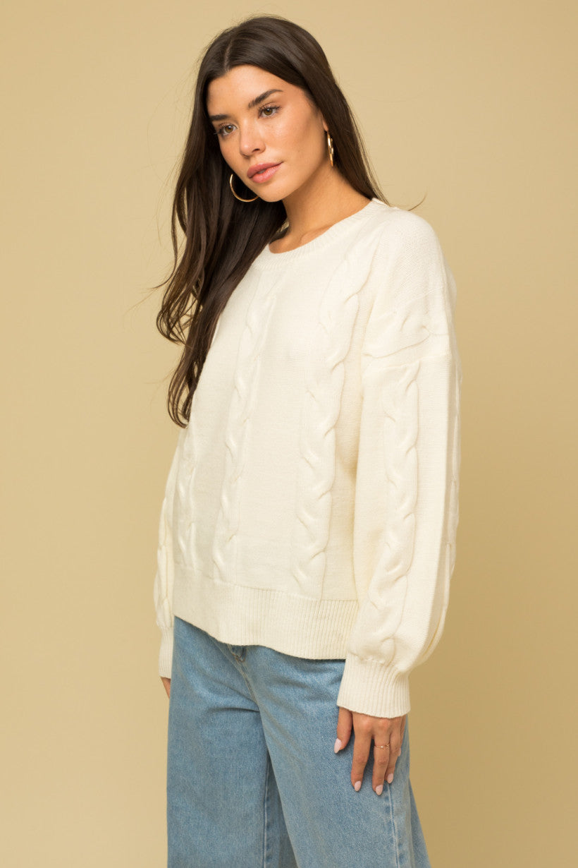 Cream Cable Sweater