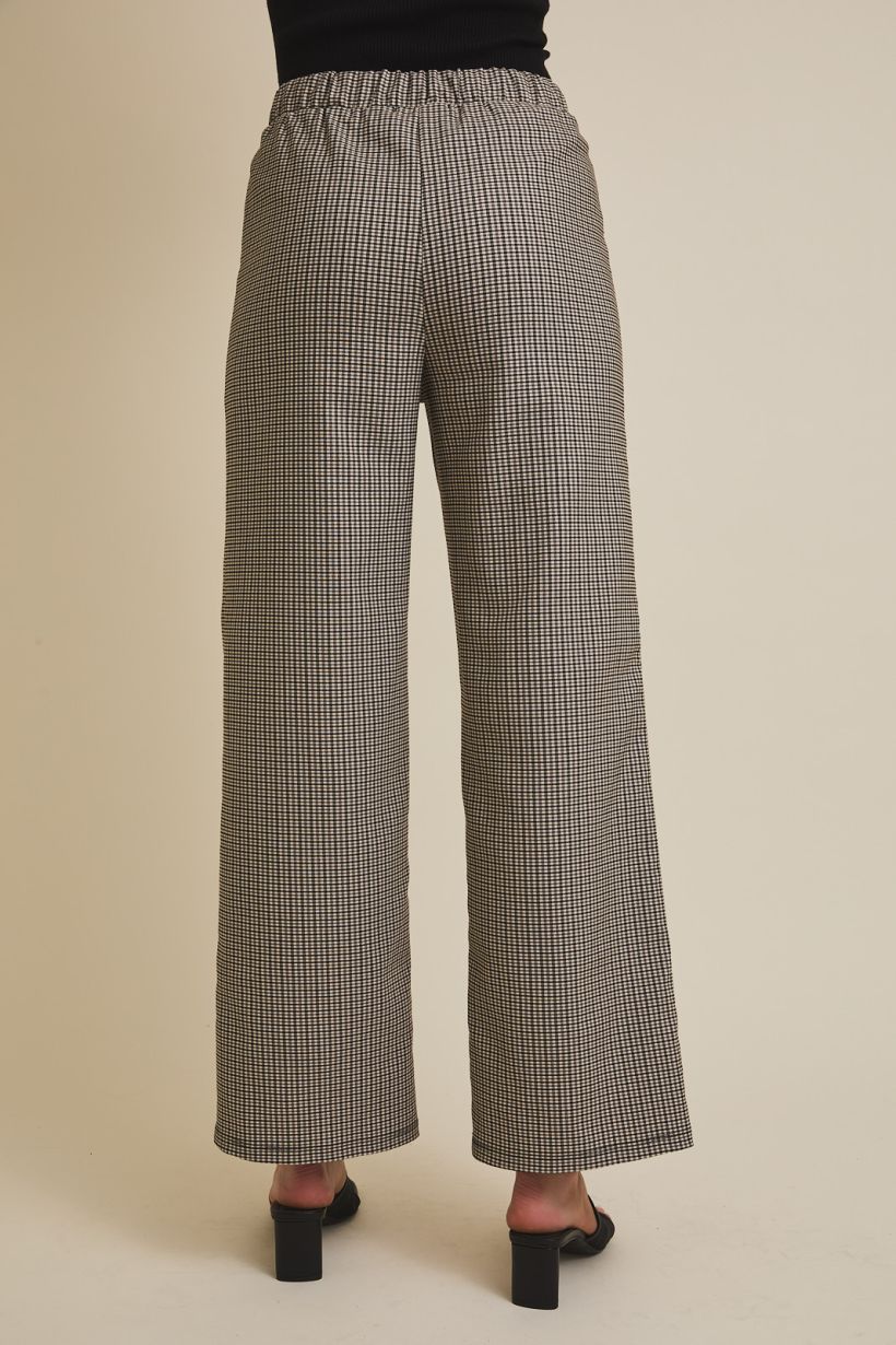 Pleated Checkered Pants