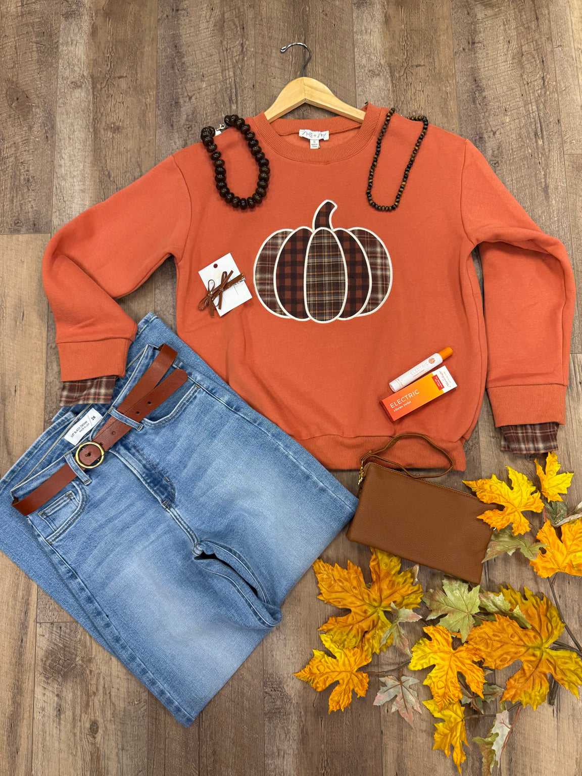 Plaid Pumpkin Pullover