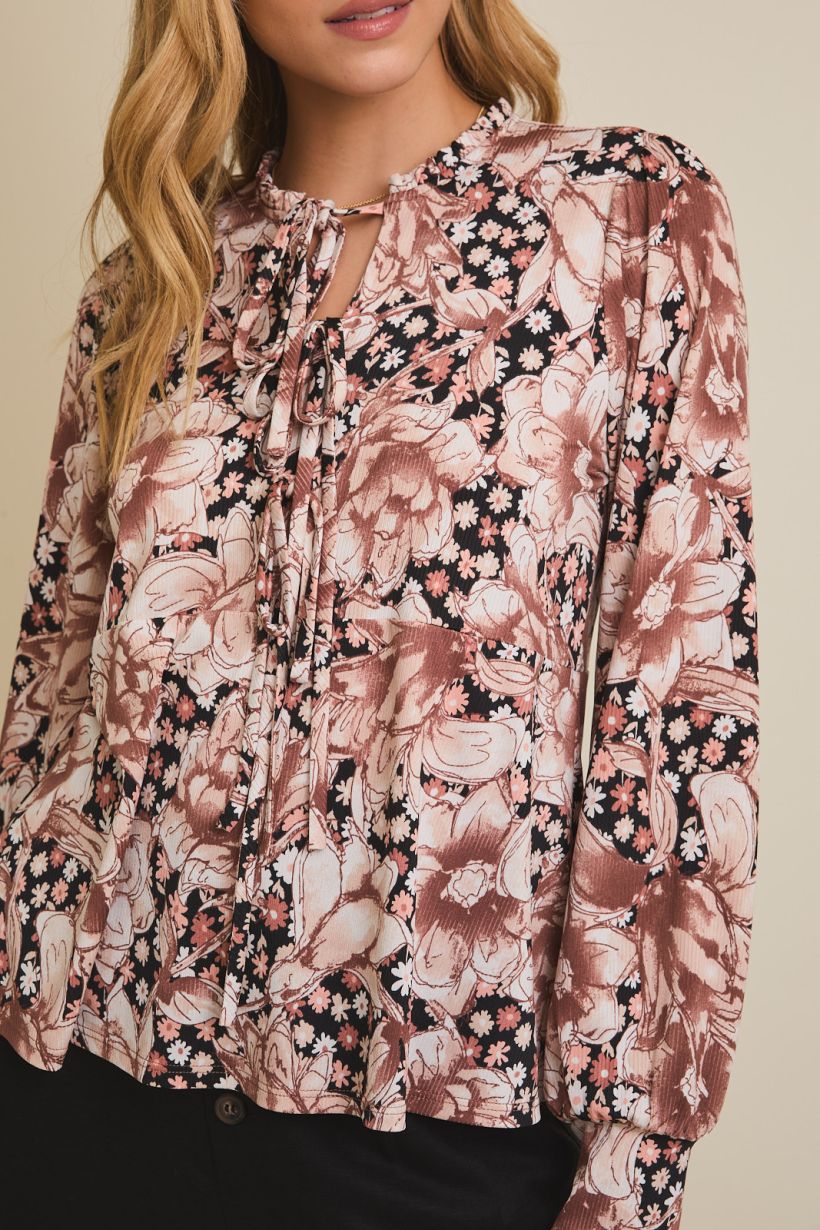 Flare Hem Front Tie Top