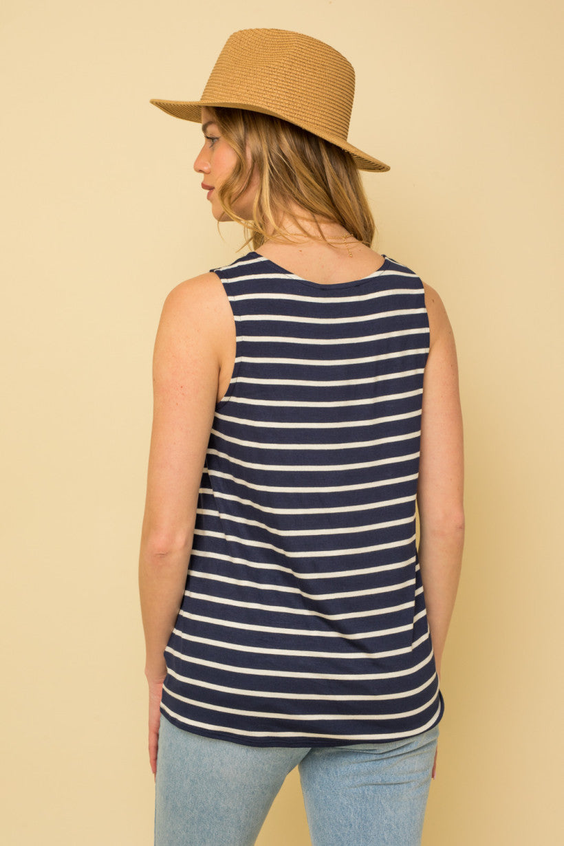 Side Tie Striped Tank