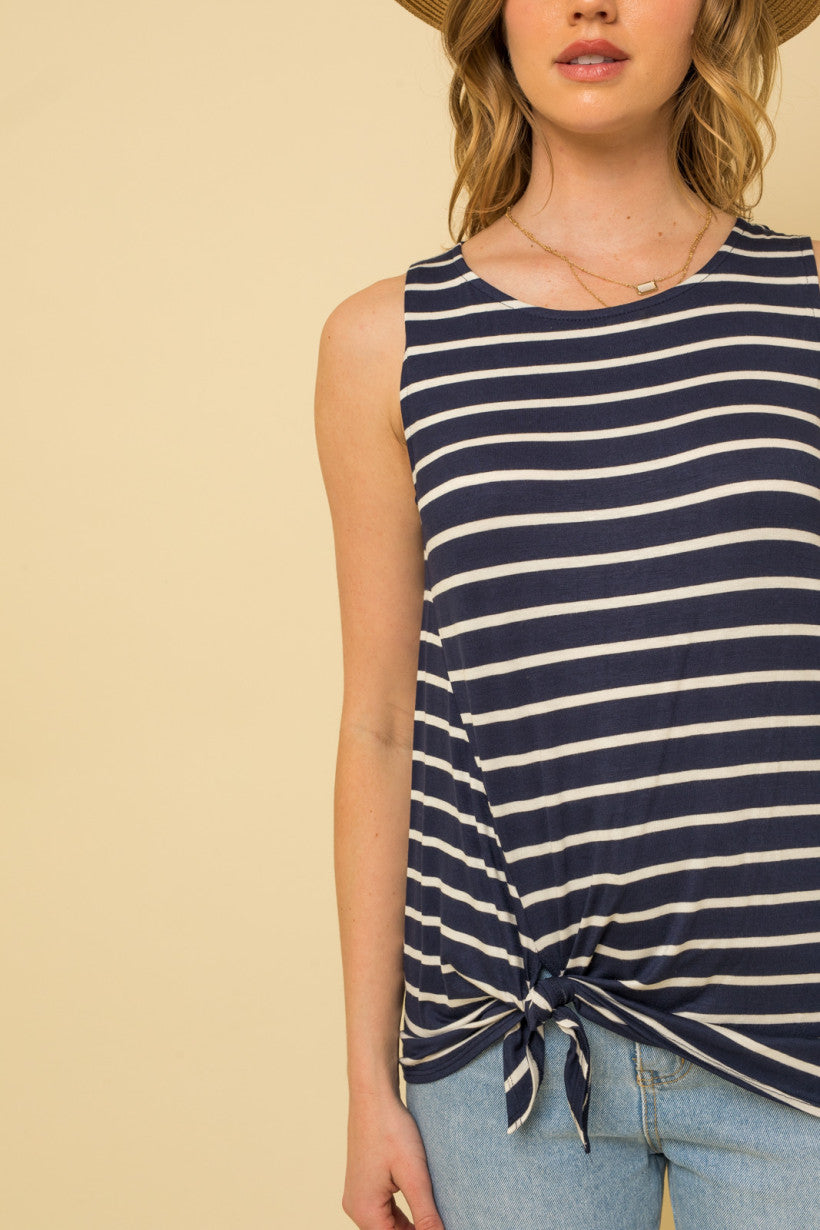 Side Tie Striped Tank