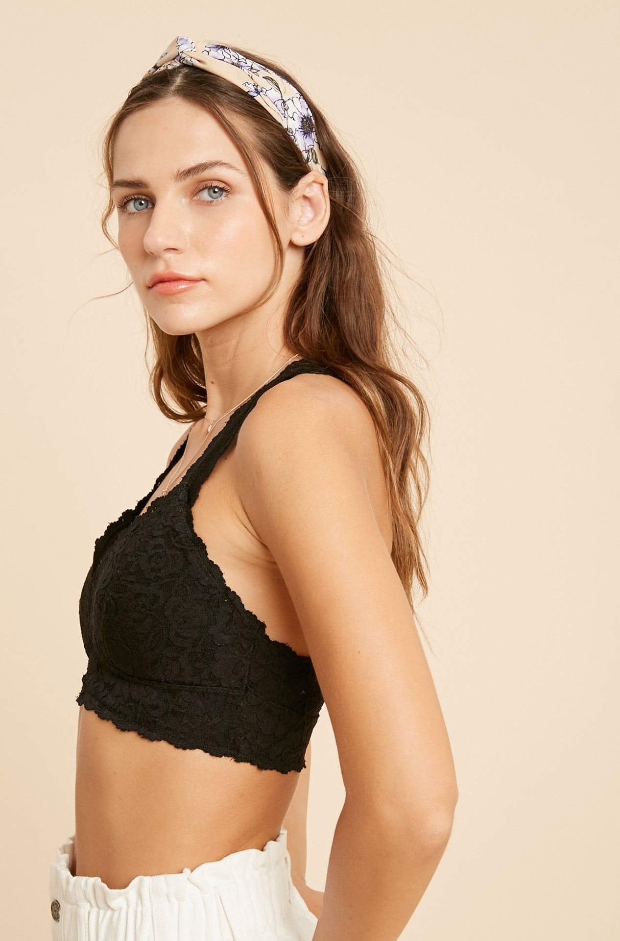 Padded Racerback Bralette - Black