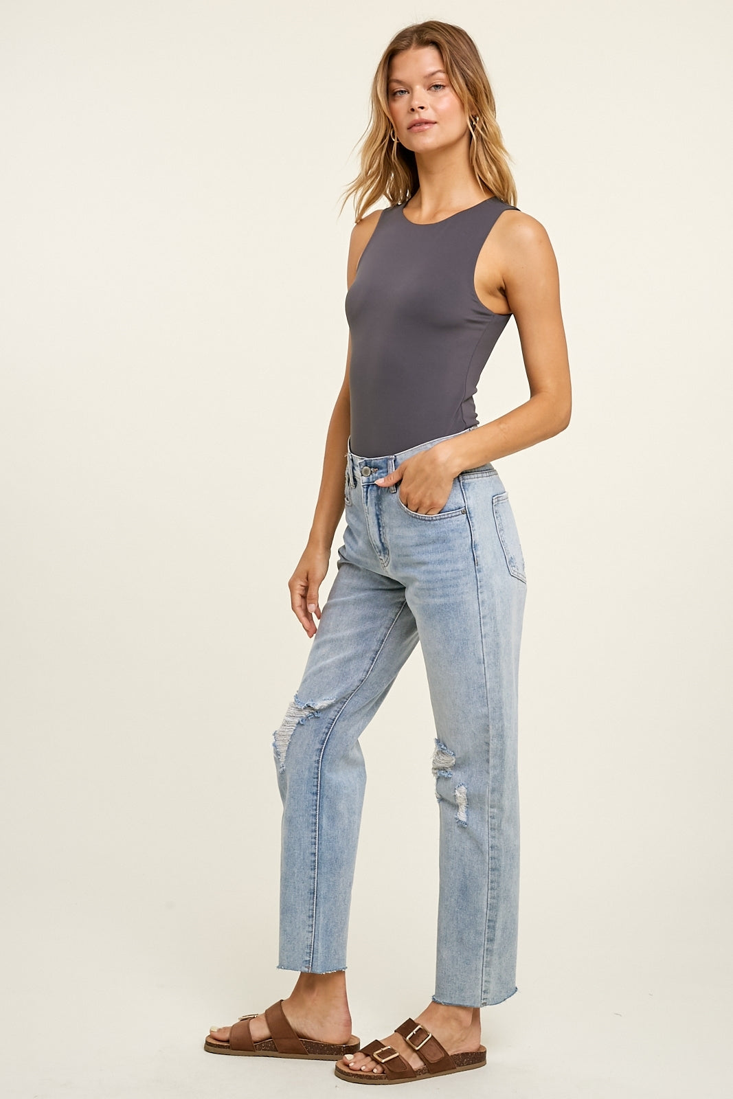 Smoothing Thong Bodysuit - Charcoal