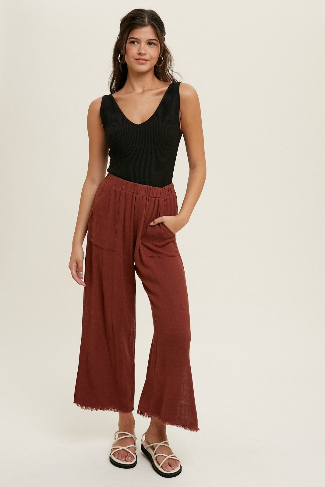 Black Ribbed Knit Tank