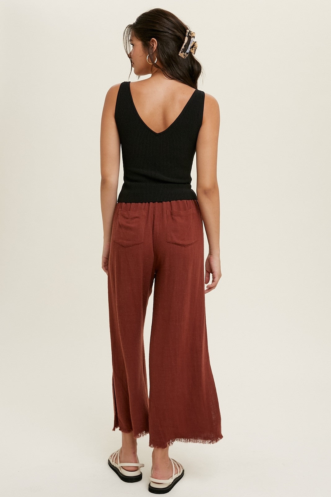 Black Ribbed Knit Tank