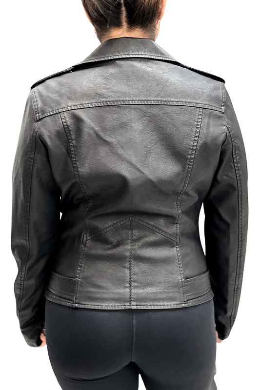 Sybil Vegan Leather Moto Jacket