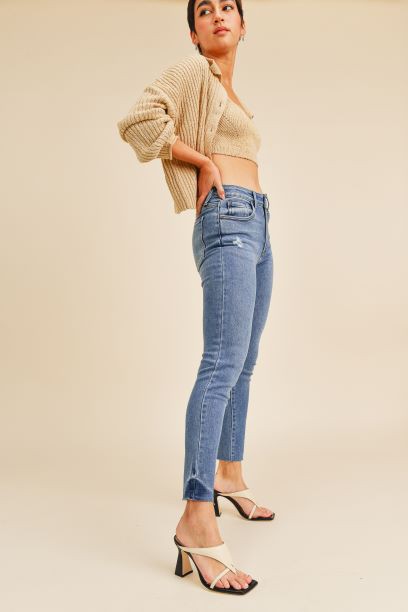 High Rise Scissor Cut Skinny Jeans