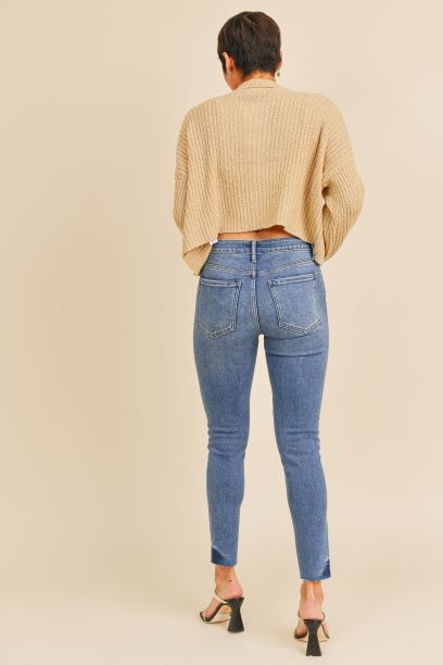 High Rise Scissor Cut Skinny Jeans