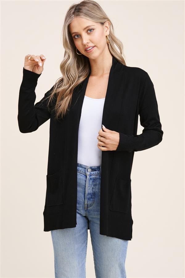 Black Classic Long Sleeve Cardigan