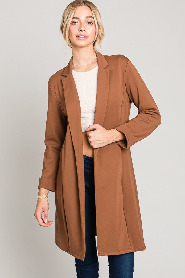 Cognac Oversized Blazer Jacket