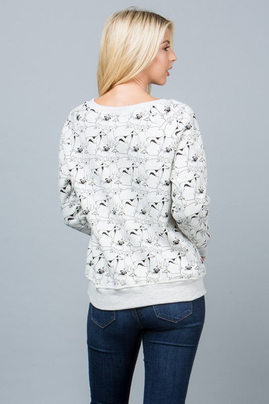 Dog Print Sweatshirt