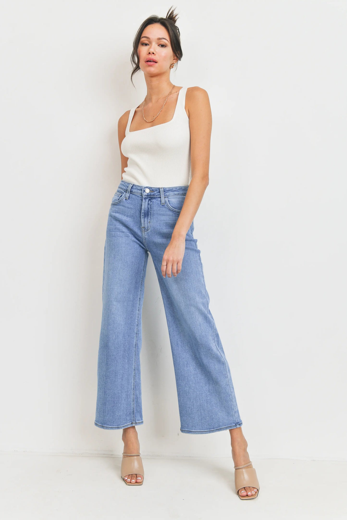 The Classic Wide Leg Medium Wash Jean