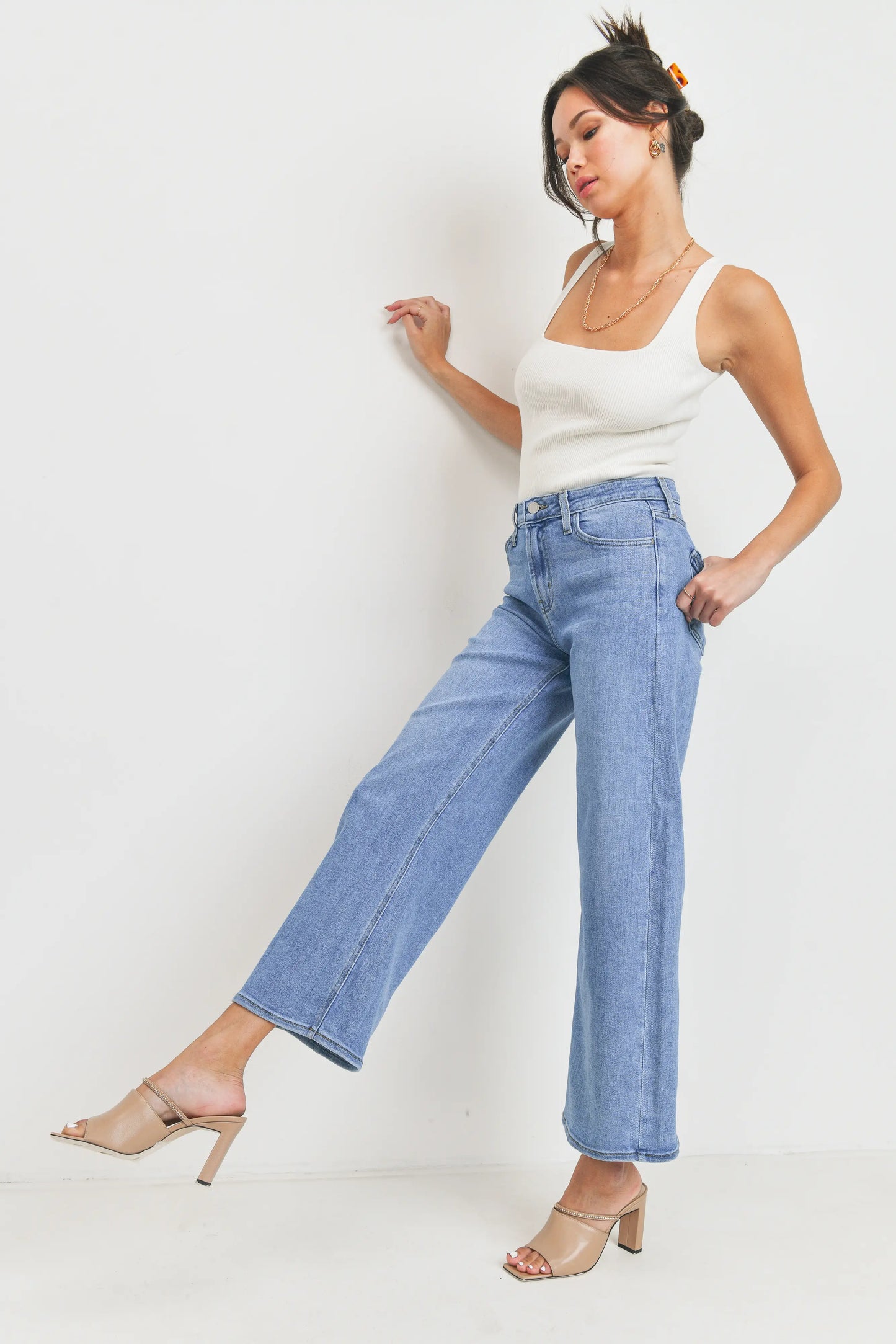 The Classic Wide Leg Medium Wash Jean