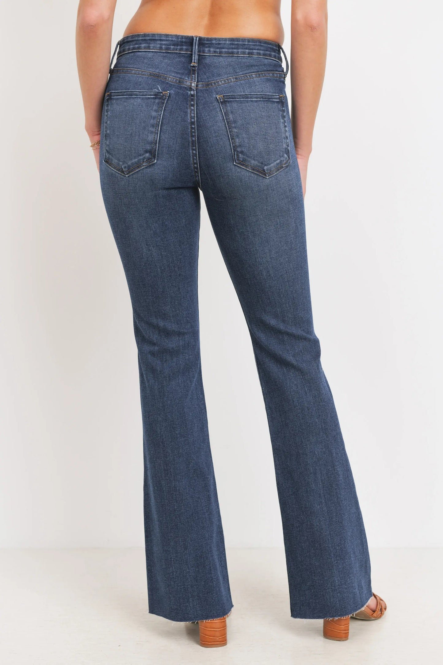 Dark Denim Scissor Cut Flare Jeans