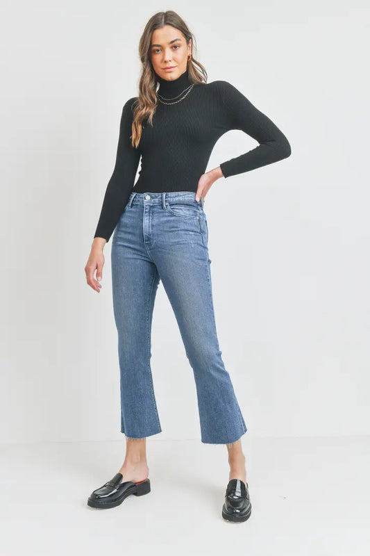 Cropped Demi Flare Jeans - Medium Denim