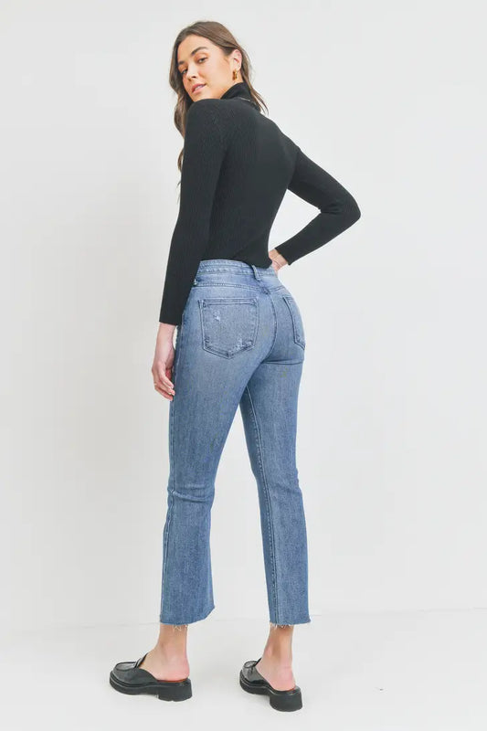 Cropped Demi Flare Jeans - Medium Denim