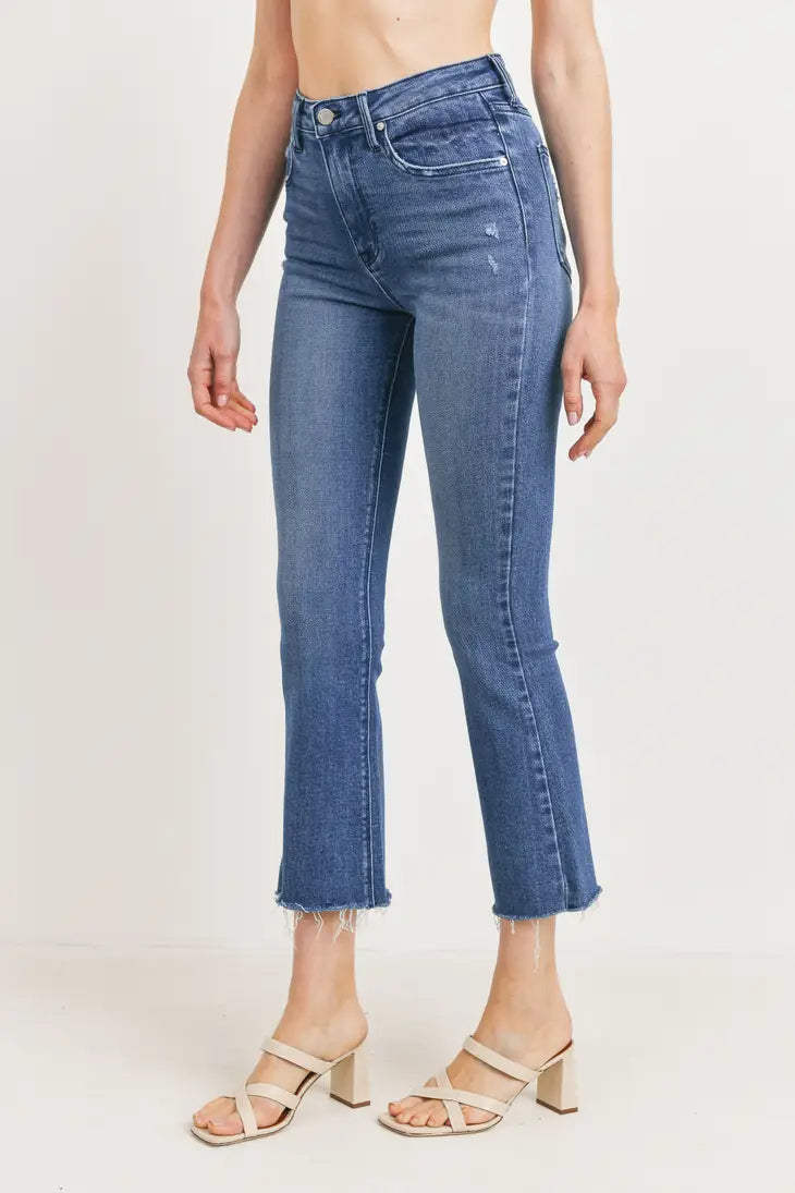 Cropped Demi Flare Jeans - Medium Denim