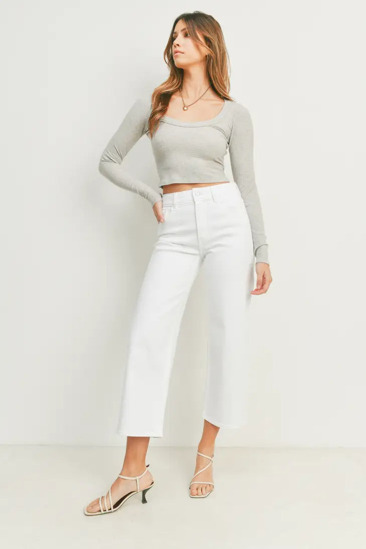 White Denim Contemporary Wide Leg Jeans