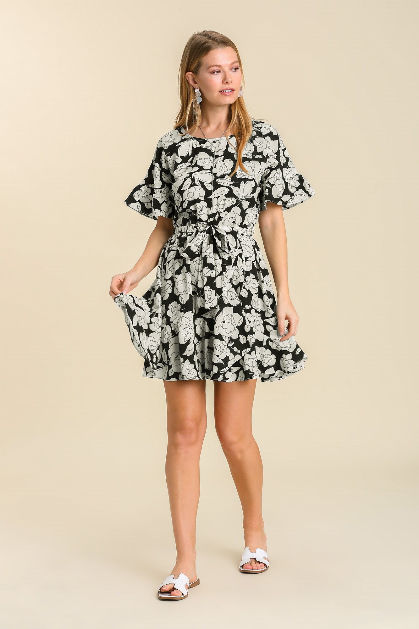 Black and White Floral Dress
