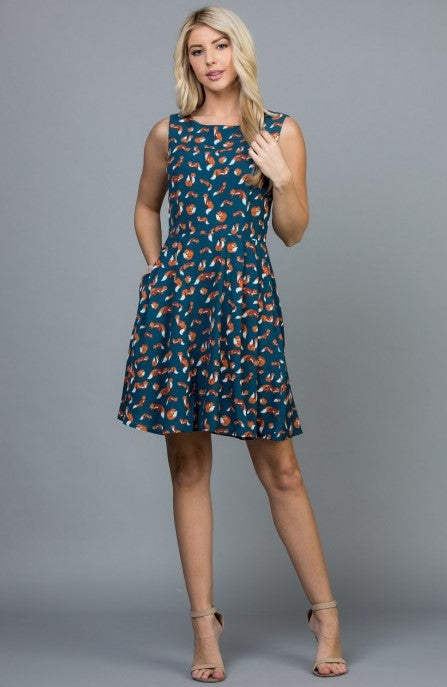 Fox Print Dress