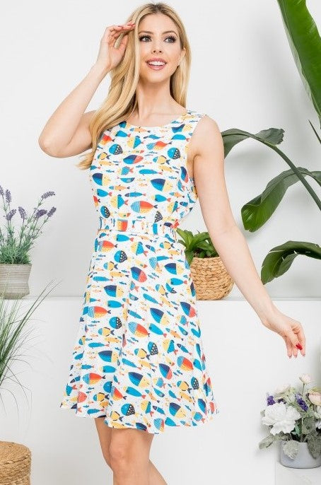 Colorful Fish Mini Dress