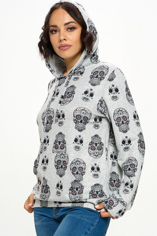 Sugar Skull Print Hoodie