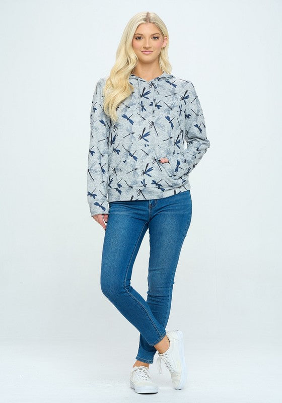Gray Dragonfly Hoodie