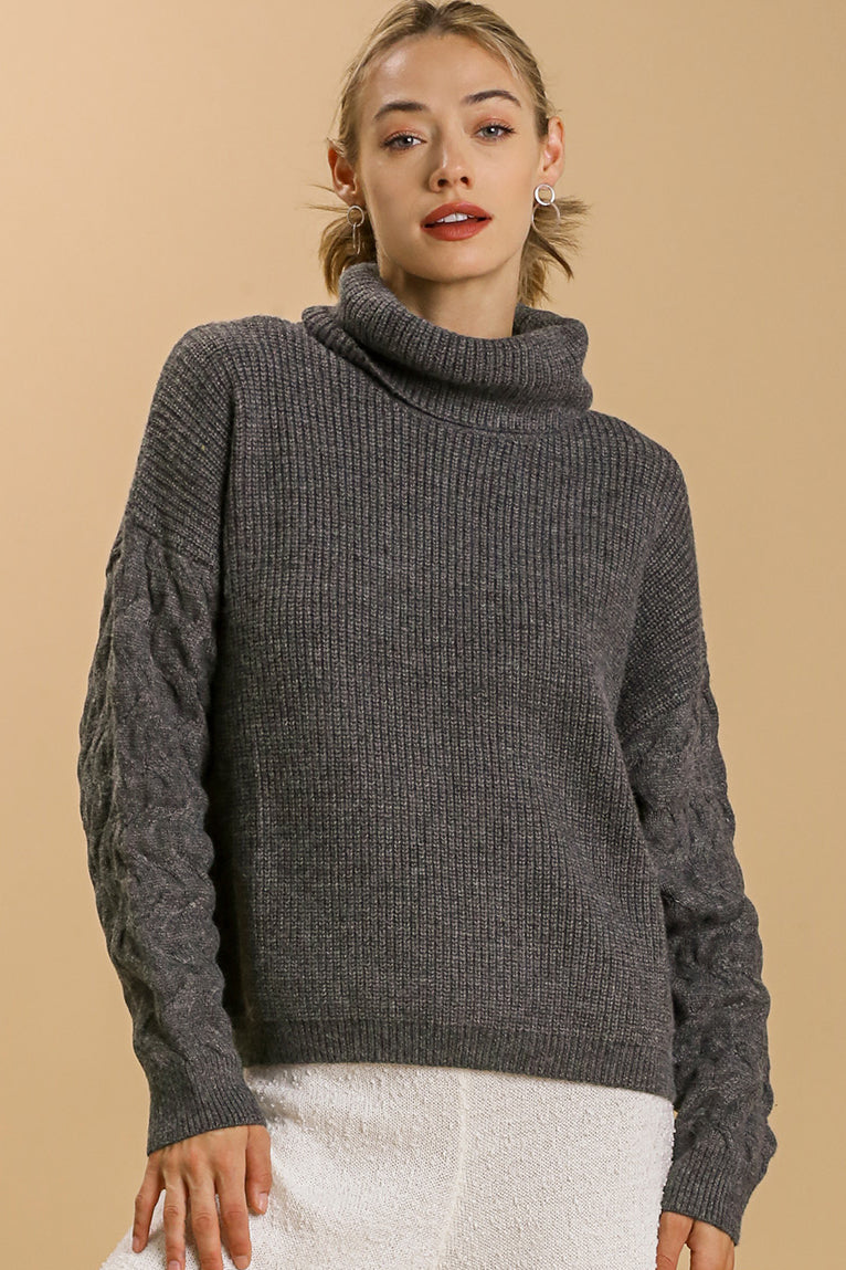 Charcoal Turtle Neck Sweater