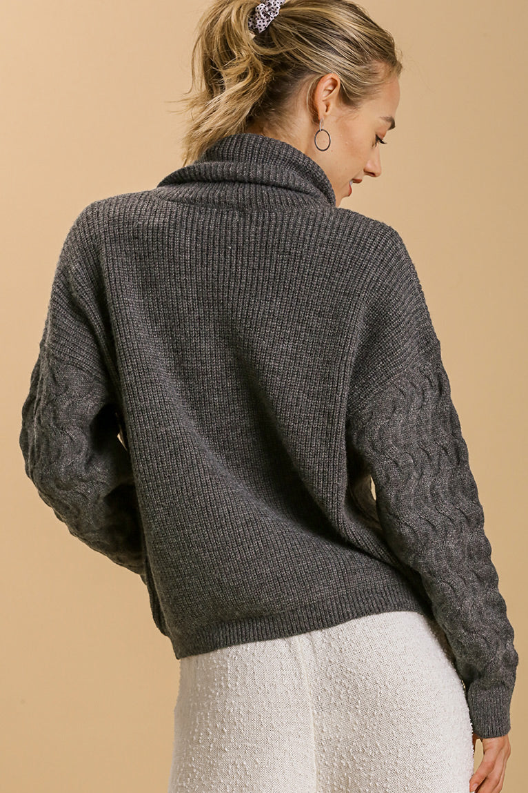 Charcoal Turtle Neck Sweater
