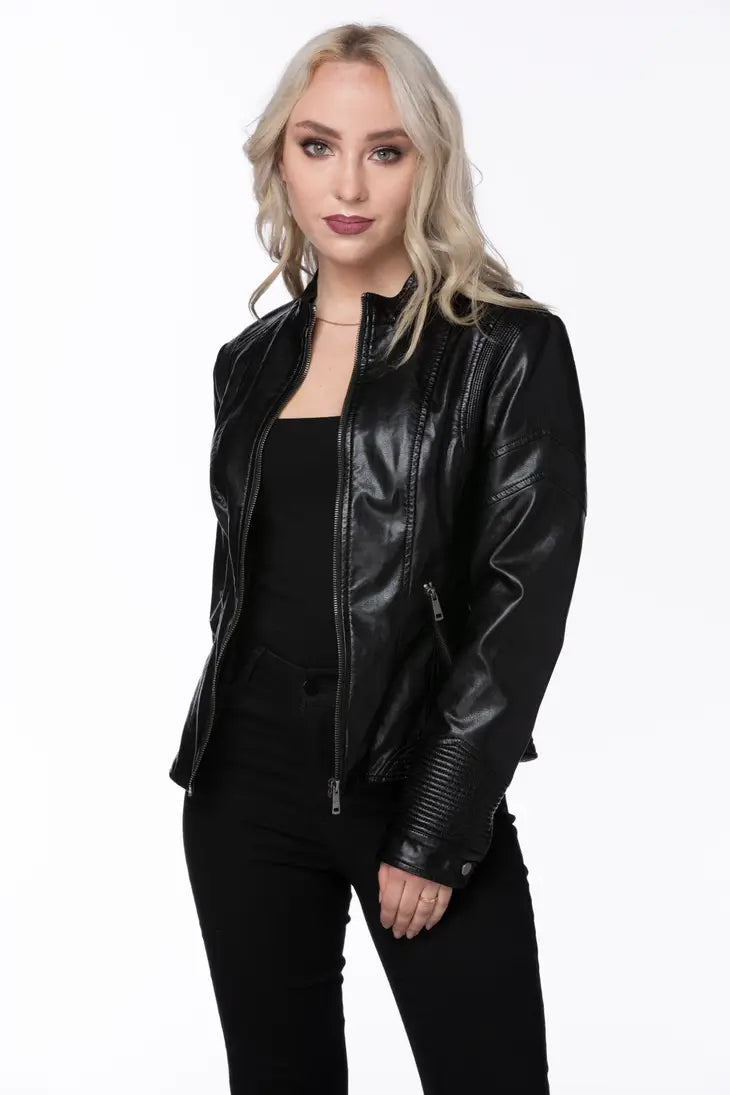 Long Sleeve Textured Wrist Cuff Jacket