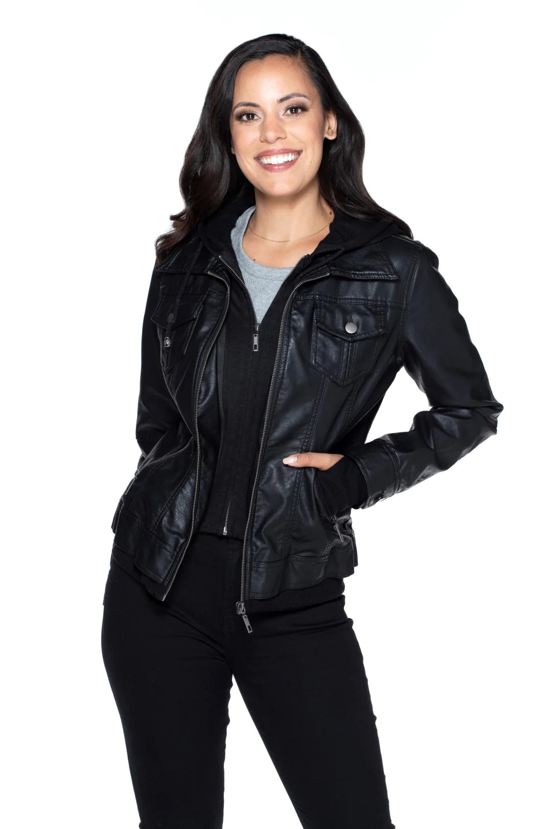 Girl Next Door Hooded Jacket - Black