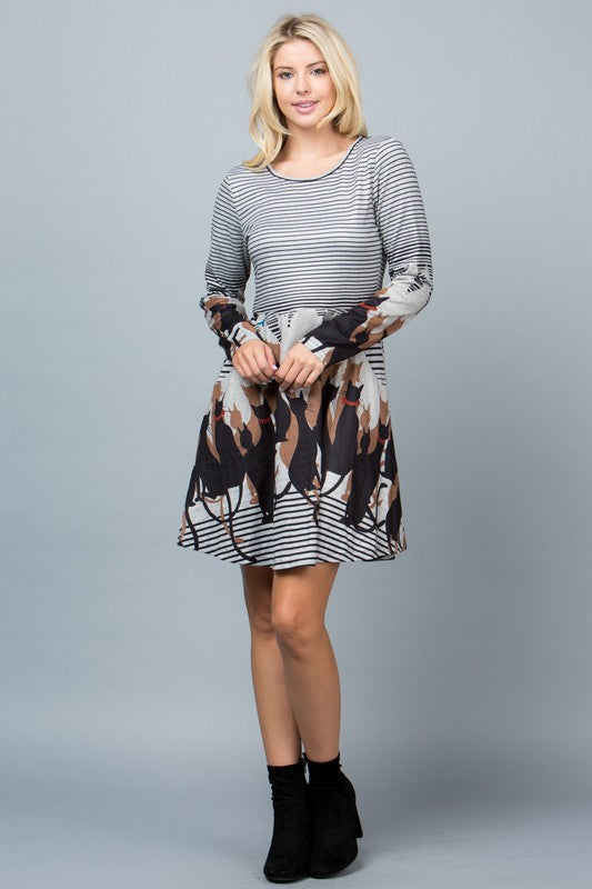 Cat Sweater Dress with Pockets