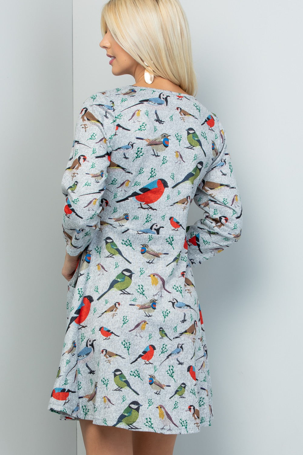 Winter Birds Sweater Dress