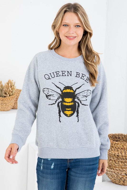 Gray Queen Bee Sweatshirt