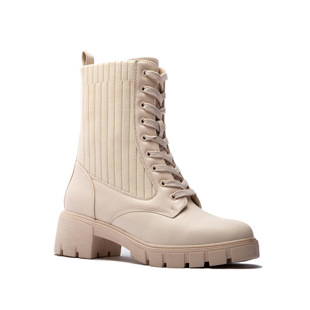 Renley Lace Up Bootie - Ivory