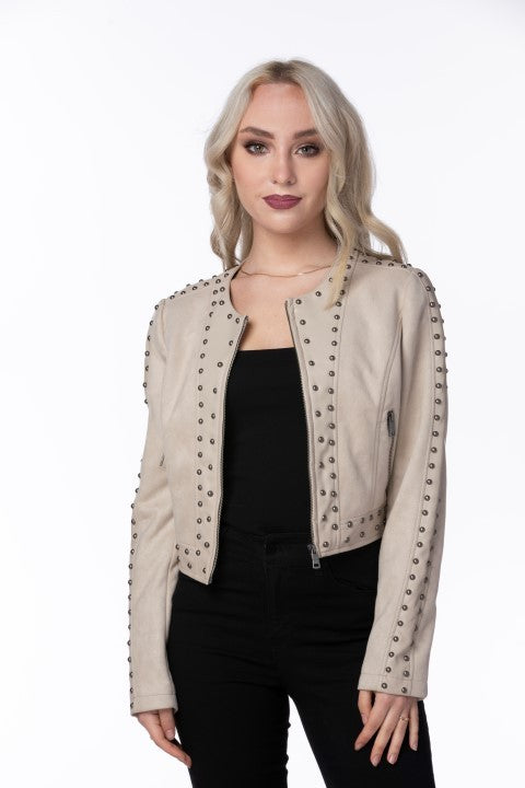 Studded Vegan Leather Jacket