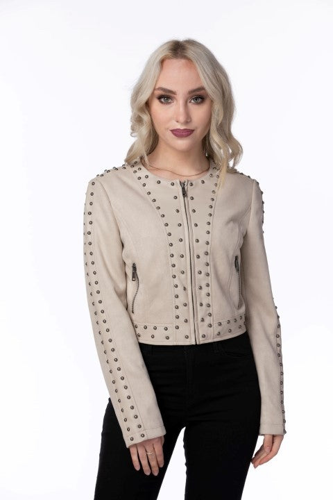 Studded Vegan Leather Jacket
