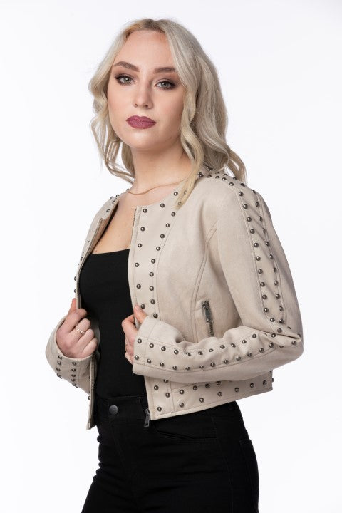 Studded Vegan Leather Jacket