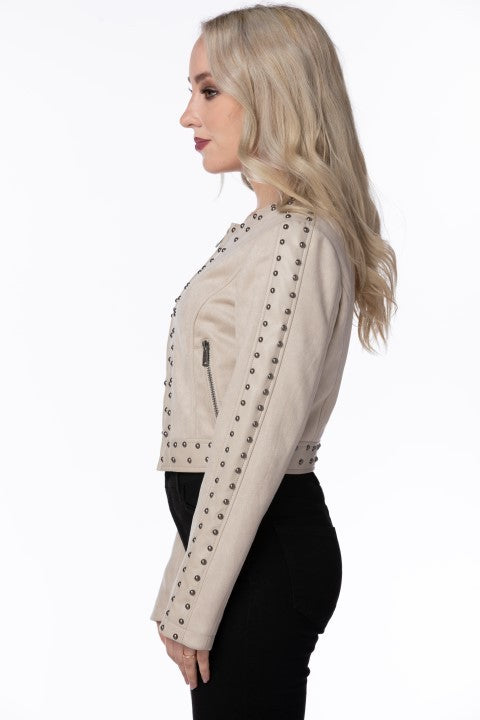 Studded Vegan Leather Jacket