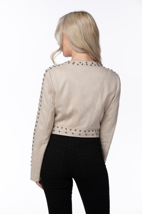 Studded Vegan Leather Jacket