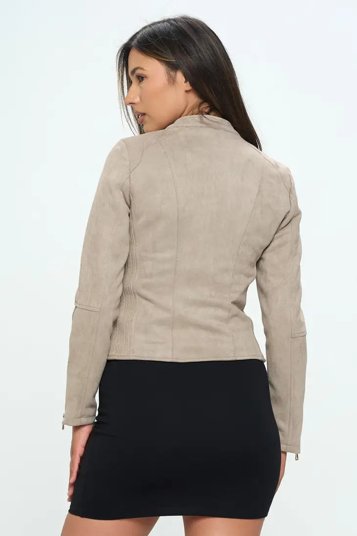 Debora Faux Suede Moto Jacket