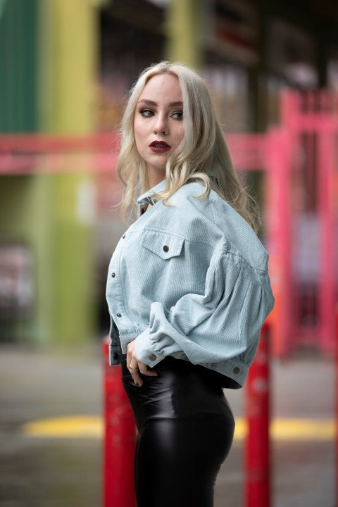 Oliver Bella Snap Button Jacket - Light Blue