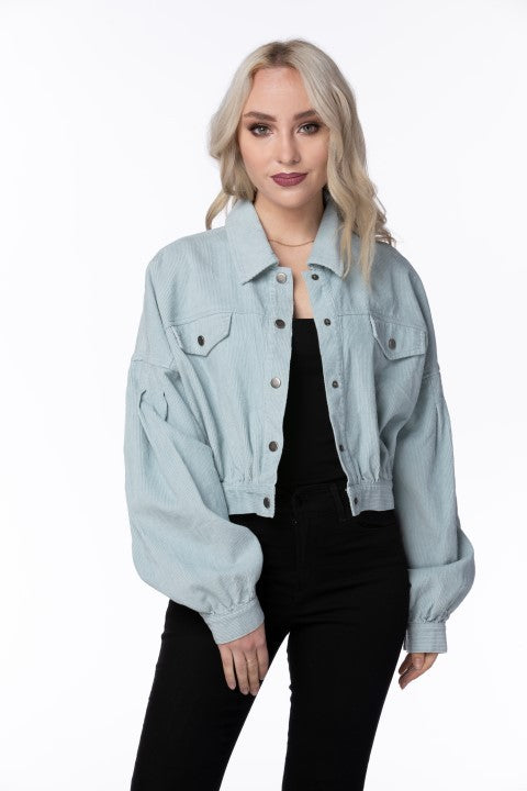 Oliver Bella Snap Button Jacket - Light Blue