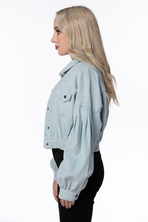 Oliver Bella Snap Button Jacket - Light Blue