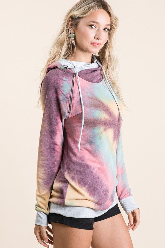 Tie Dye Drawstring Hoodie