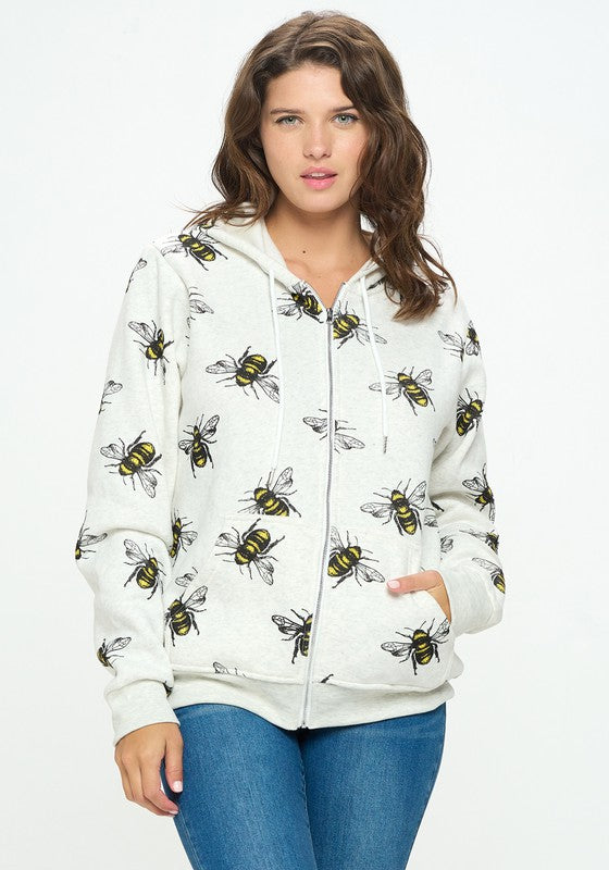 Busy Bees Zipper Hoodie