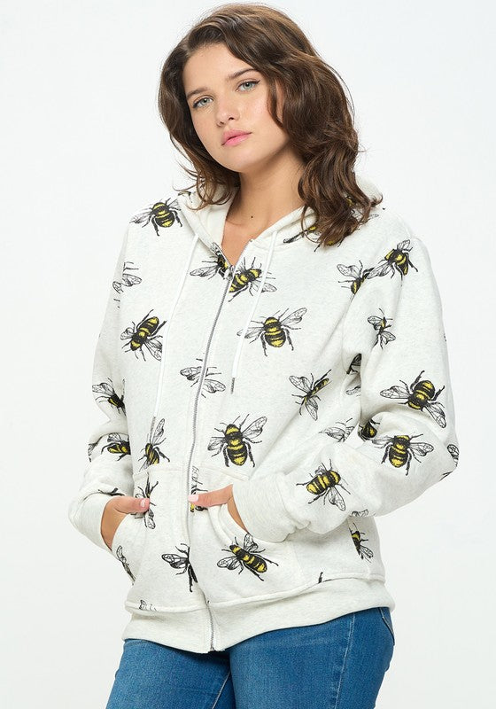 Busy Bees Zipper Hoodie